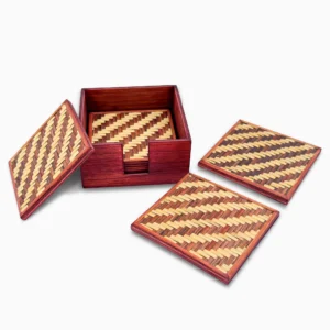 Bamboo Coasters Set Of 6 (Brown)